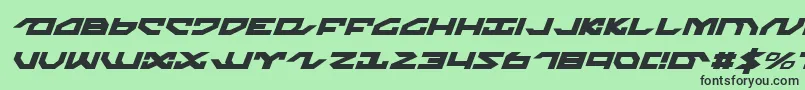 フォントNightrunnerItalic – 緑の背景に黒い文字