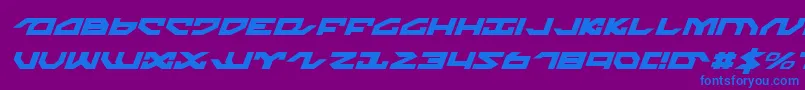 フォントNightrunnerItalic – 紫色の背景に青い文字