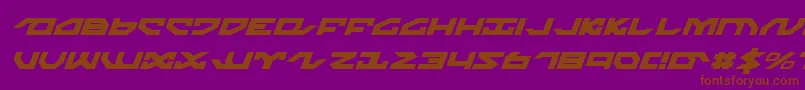Czcionka NightrunnerItalic – brązowe czcionki na fioletowym tle