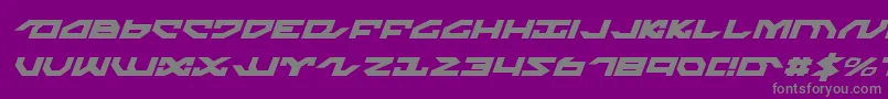 Fonte NightrunnerItalic – fontes cinzas em um fundo violeta
