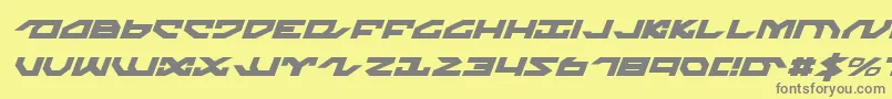 NightrunnerItalic-fontti – harmaat kirjasimet keltaisella taustalla