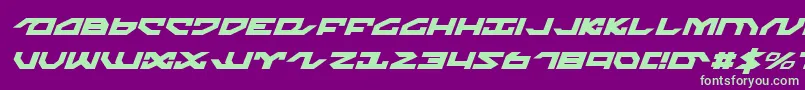 NightrunnerItalic-fontti – vihreät fontit violetilla taustalla