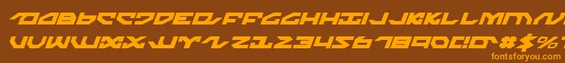 NightrunnerItalic-Schriftart – Orangefarbene Schriften auf braunem Hintergrund