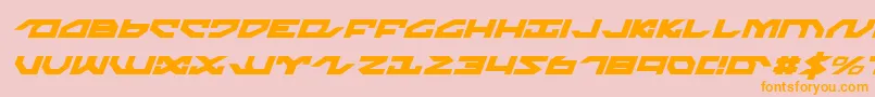 Fonte NightrunnerItalic – fontes laranjas em um fundo rosa