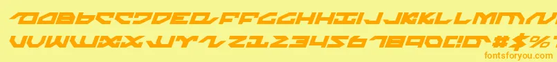 NightrunnerItalic Font – Orange Fonts on Yellow Background
