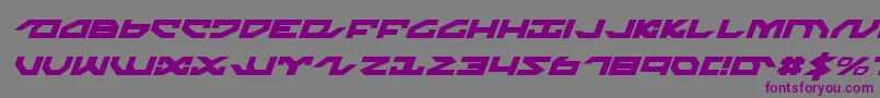 フォントNightrunnerItalic – 紫色のフォント、灰色の背景