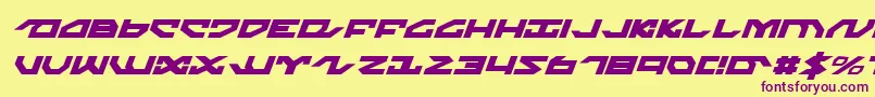 NightrunnerItalic Font – Purple Fonts on Yellow Background