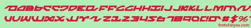 NightrunnerItalic-fontti – punaiset fontit vihreällä taustalla