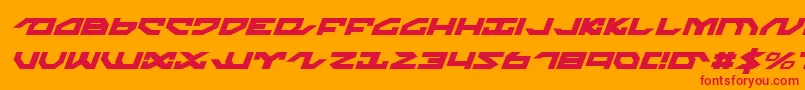 NightrunnerItalic-Schriftart – Rote Schriften auf orangefarbenem Hintergrund