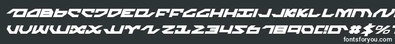 NightrunnerItalic-fontti – valkoiset fontit mustalla taustalla