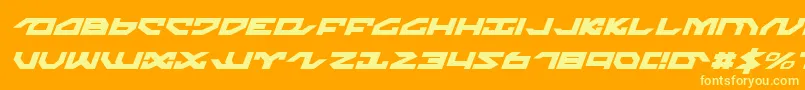 NightrunnerItalic Font – Yellow Fonts on Orange Background