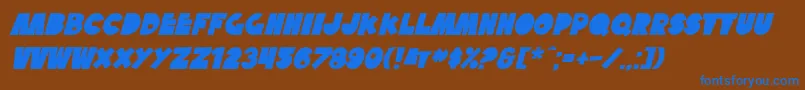 SfTattleTalesBoldItalic Font – Blue Fonts on Brown Background