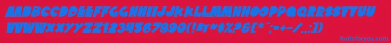 Шрифт SfTattleTalesBoldItalic – синие шрифты на красном фоне