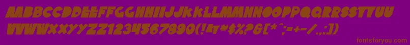 Police SfTattleTalesBoldItalic – polices brunes sur fond violet