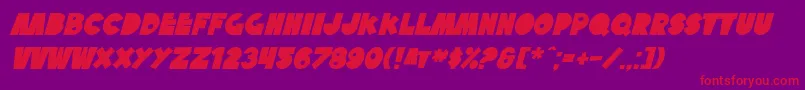 SfTattleTalesBoldItalic Font – Red Fonts on Purple Background