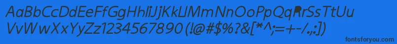 KiddysansFatItalic Font – Black Fonts on Blue Background