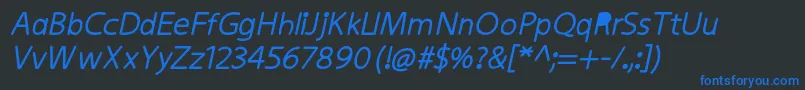 KiddysansFatItalic Font – Blue Fonts on Black Background