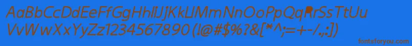 KiddysansFatItalic Font – Brown Fonts on Blue Background