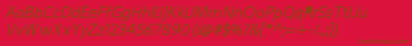 フォントKiddysansFatItalic – 赤い背景に茶色の文字