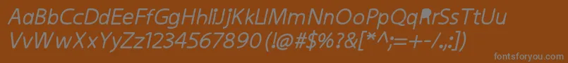 KiddysansFatItalic Font – Gray Fonts on Brown Background
