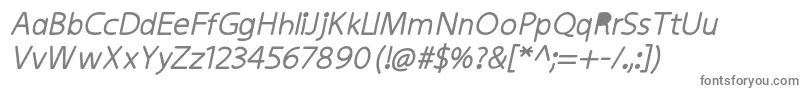 KiddysansFatItalic Font – Gray Fonts on White Background