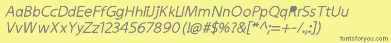 KiddysansFatItalic Font – Gray Fonts on Yellow Background