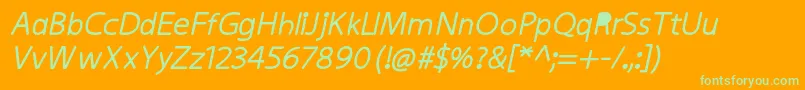 KiddysansFatItalic Font – Green Fonts on Orange Background