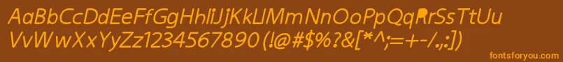 KiddysansFatItalic Font – Orange Fonts on Brown Background