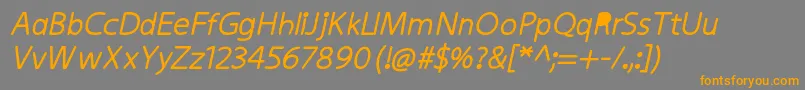 KiddysansFatItalic Font – Orange Fonts on Gray Background