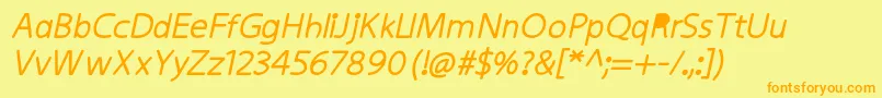 KiddysansFatItalic Font – Orange Fonts on Yellow Background