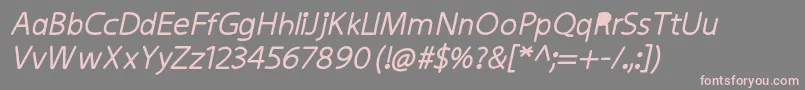 Шрифт KiddysansFatItalic – розовые шрифты на сером фоне