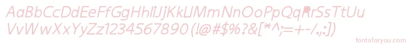 Fonte KiddysansFatItalic – fontes rosa em um fundo branco