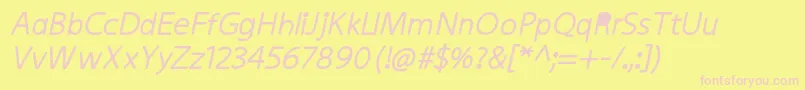 KiddysansFatItalic Font – Pink Fonts on Yellow Background