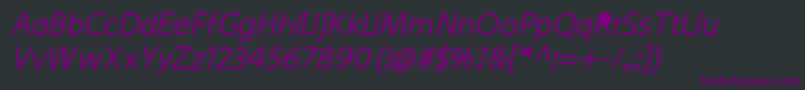 KiddysansFatItalic-Schriftart – Violette Schriften auf schwarzem Hintergrund
