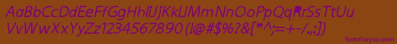 KiddysansFatItalic Font – Purple Fonts on Brown Background