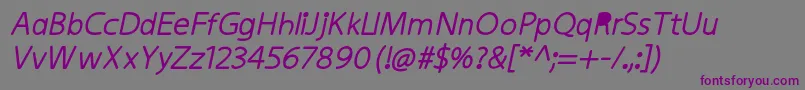 KiddysansFatItalic Font – Purple Fonts on Gray Background