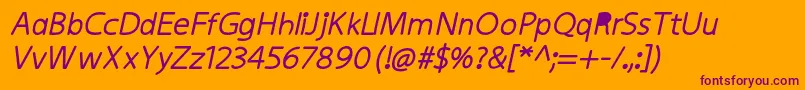 KiddysansFatItalic Font – Purple Fonts on Orange Background