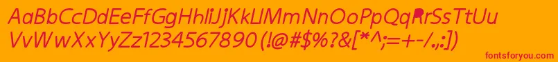 KiddysansFatItalic Font – Red Fonts on Orange Background