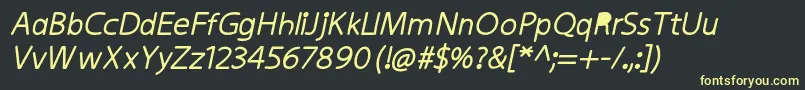 フォントKiddysansFatItalic – 黒い背景に黄色の文字