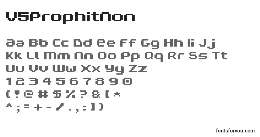 Schriftart V5ProphitNon – Alphabet, Zahlen, spezielle Symbole