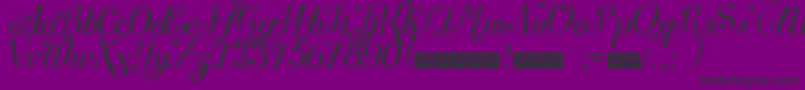 SymphonyscriptFreeForPersonalUse-Schriftart – Schwarze Schriften auf violettem Hintergrund