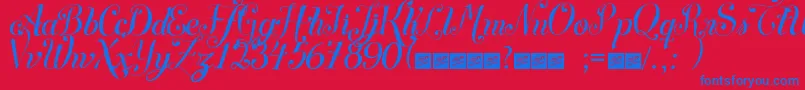 SymphonyscriptFreeForPersonalUse Font – Blue Fonts on Red Background