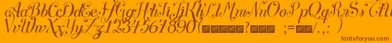 SymphonyscriptFreeForPersonalUse Font – Brown Fonts on Orange Background