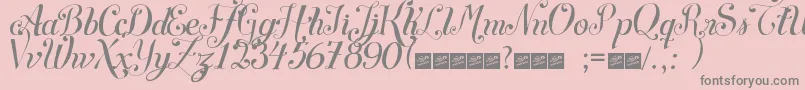 Fonte SymphonyscriptFreeForPersonalUse – fontes cinzas em um fundo rosa