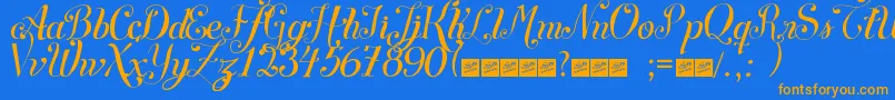 SymphonyscriptFreeForPersonalUse Font – Orange Fonts on Blue Background