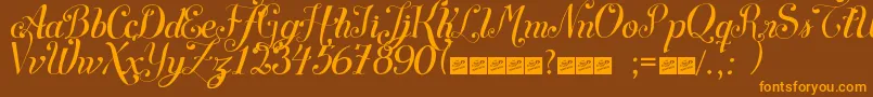 SymphonyscriptFreeForPersonalUse Font – Orange Fonts on Brown Background