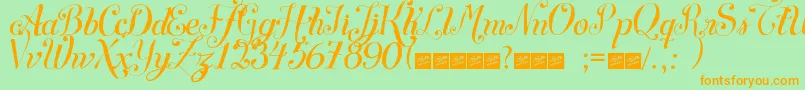 SymphonyscriptFreeForPersonalUse Font – Orange Fonts on Green Background