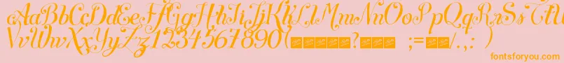 SymphonyscriptFreeForPersonalUse Font – Orange Fonts on Pink Background