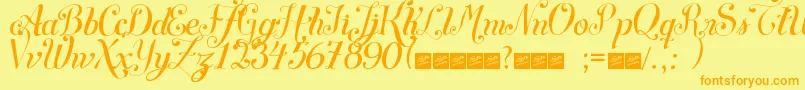 SymphonyscriptFreeForPersonalUse Font – Orange Fonts on Yellow Background