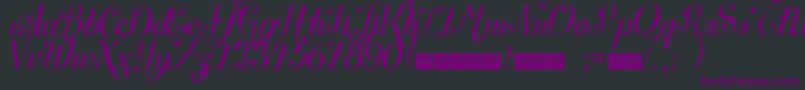 SymphonyscriptFreeForPersonalUse-fontti – violetit fontit mustalla taustalla